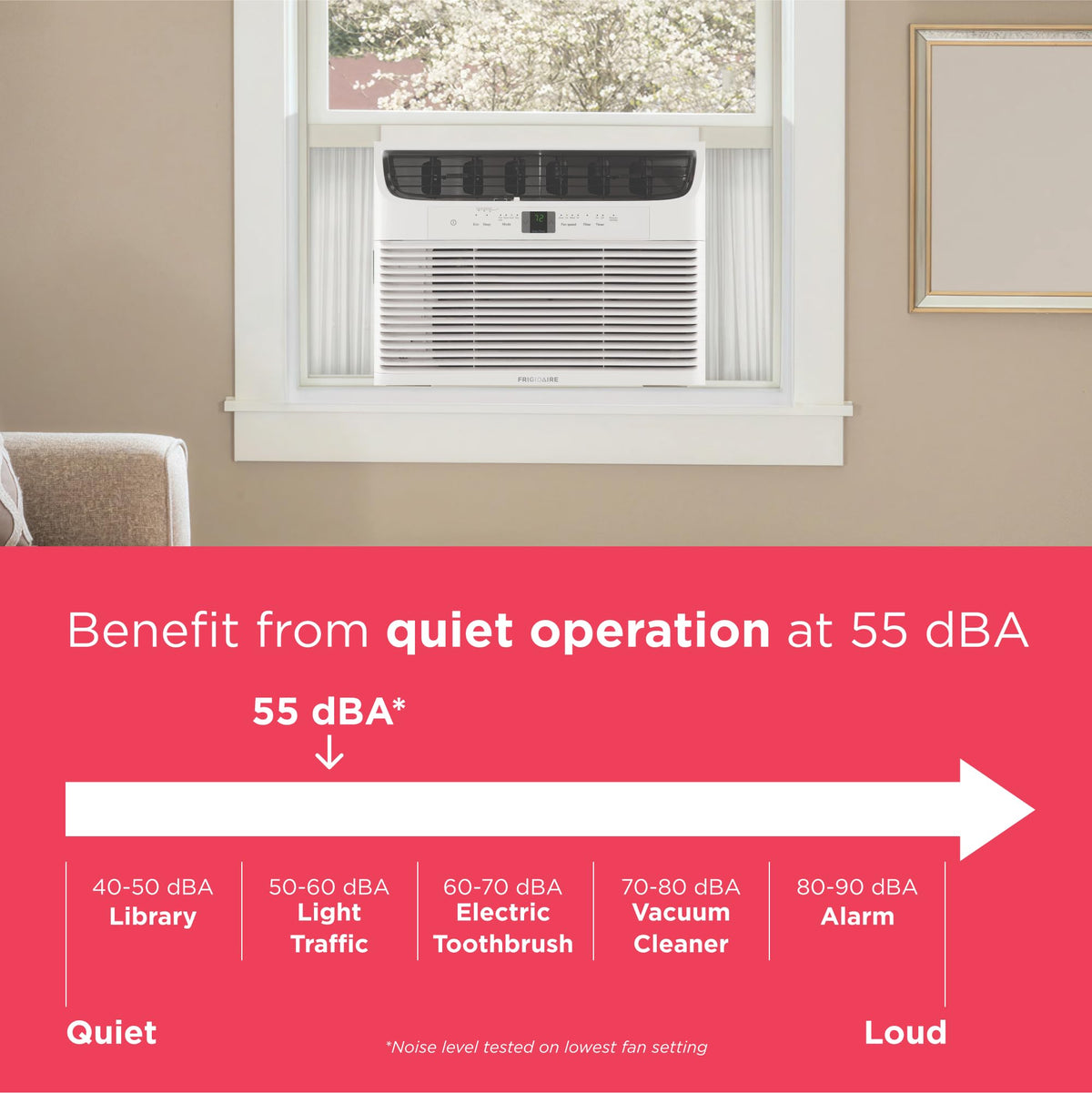 12,000 BTU Window Air Conditioner with Remote Control, Cools Up to 550 Sq. Ft., Quiet Operation, Eco Mode